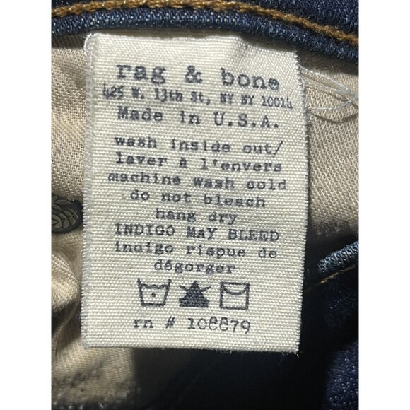 RAG & BONE Jeans Womens 29 Woodford Heritage Skinny Ankle Blue @k9 #W1502K520 - Picture 10 of 12